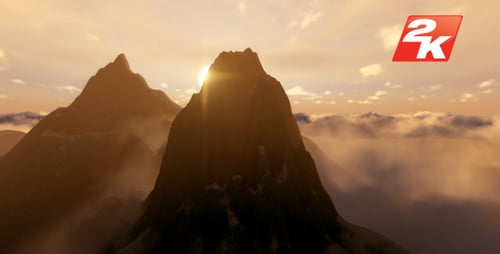 Pointed Mountains and Clouds