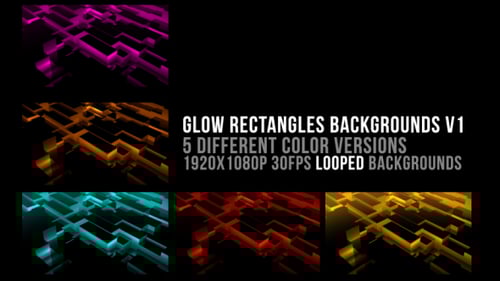 Abstract Looping Background: Geometric Glowing Rectangles in Multiple Colors