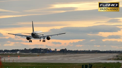 Commercial Aircraft Landing at Barcelona Airport