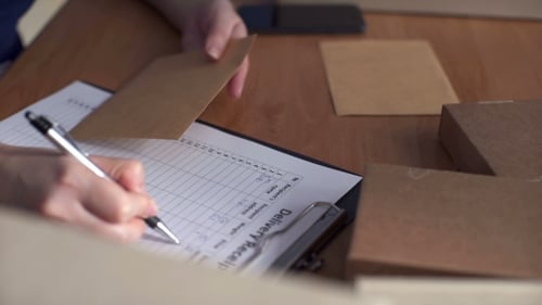 Woman Working in Post Office