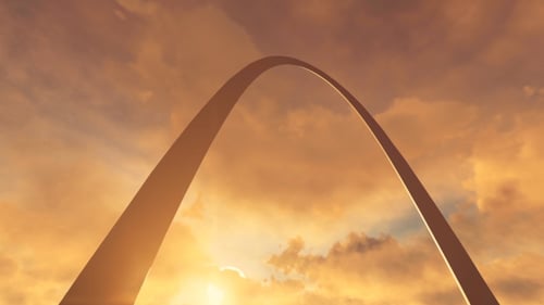 St. Louis Gateway Arch - Beautiful Sunset