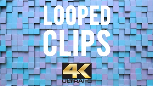 Abstract 3D Cubes Wall Pushing Pulling Loop Background