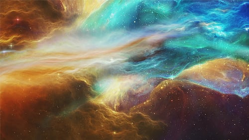 Colorful Abstract Space Nebula with Stars Background
