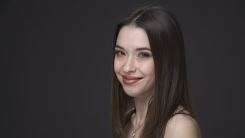 Beautiful Brunette Womans Face