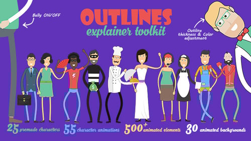 Outlines Explainer Toolkit | Character Explainer Builder for After Effects