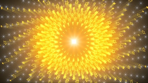 Golden Star Burst Light Rays Celebration Motion Background