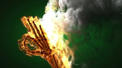 Burning Skeleton Hand Fire VFX Element