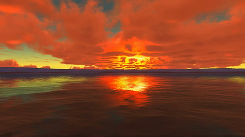 Cloudy Sunset At Ocean