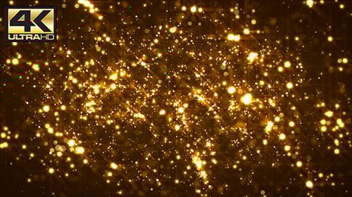 Shimmering Golden Glitter Particles Loop Background