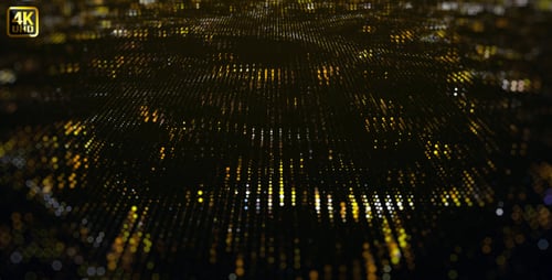 Modern Digital Grid Animation of Glowing Data Particles