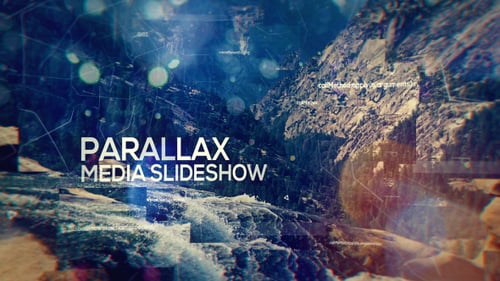 Dynamic Parallax Slideshow with Glitch and Digital Effects