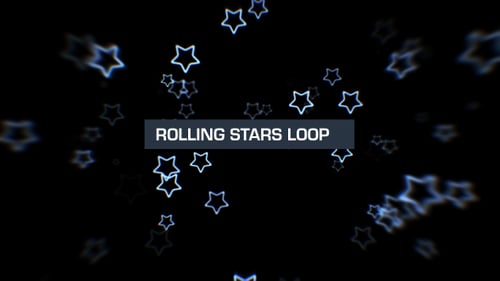 Abstract Floating Blue Glowing Star Outlines Loop Background