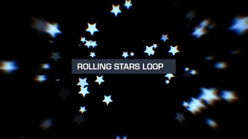 Sparkling Blue Stars Burst Light Ray Loop Background