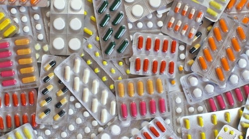 Pills and Capsules in Blister Packs, Close Up