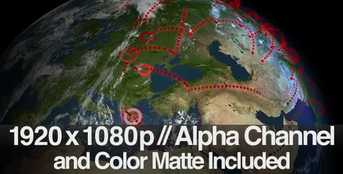 Animated Global Network Connections on Rotating Earth