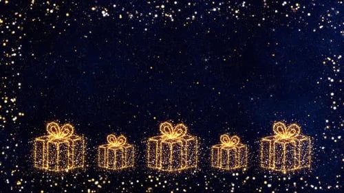 Golden Particle Gift Boxes Celebration Background