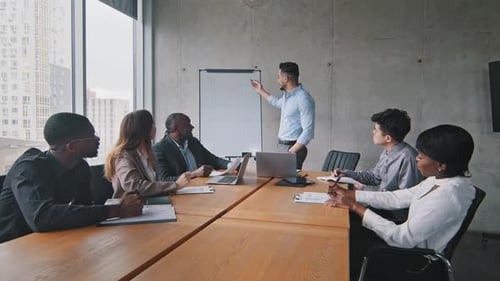 Business People Diversity Businessteam Multiethnic Colleagues Sitting at Table in Office Meeting
