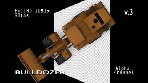 Animated 3D Front Loader Construction Vehicle Driving