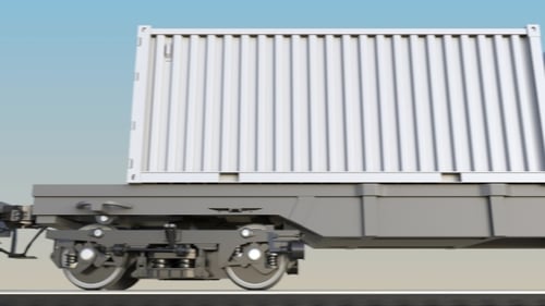 Freight Train Carriage with Shipping Containers