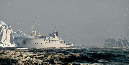 Navire naviguant sur la mer du Nord