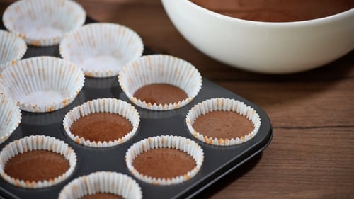 Put the Dough Into Paper Cups