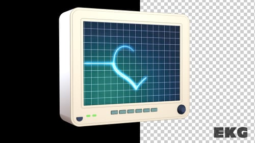 3D-Herzschlagmonitor EKG-Kardiogramm-Schleife