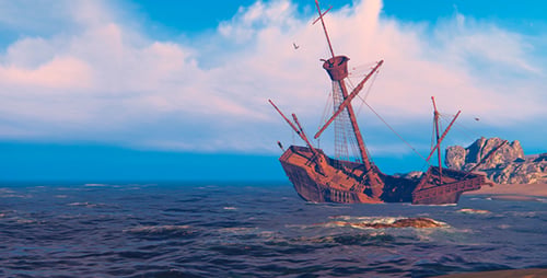 The Ship Was Destroyed By The Sea
