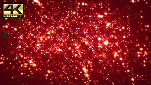 Shimmering Red Glitter Particles Loop Background