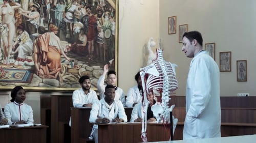 Medical Students Listen to Lecture About Anatomy