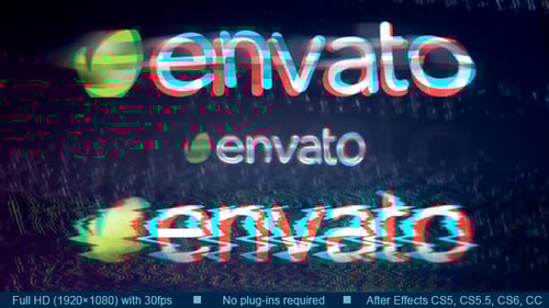 Dynamic Glitch Logo Reveal with Digital Distortion