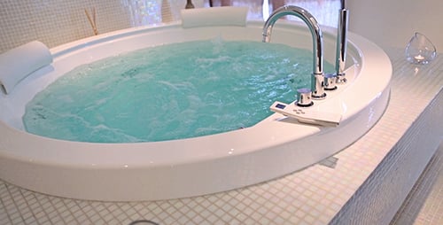 Modern Jacuzzi Tub Bubbling Water for Relaxation