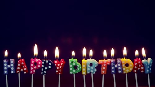 Burning Birthday Candles Saying Happy Birthday