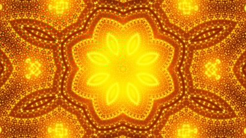 Abstract Golden Decorative Shimmering Kaleidoscope Background