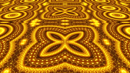 Flowing Golden Ornamental Abstract Pattern Motion Background