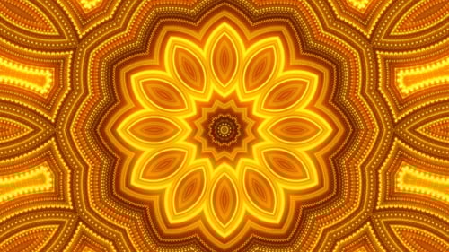 Golden Shimmering Kaleidoscope Animated Background Loop