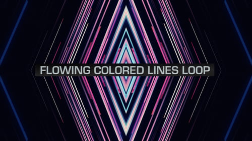 Fließende farbige Linien Loop V10