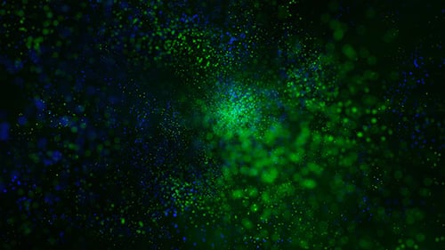Dynamic Abstract Green Blue Particle Glow Background