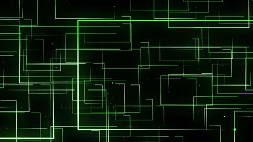 Animated Glowing Green Digital Grid Network Background Loop