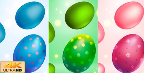 Animated Colorful Easter Eggs Falling Background Loop