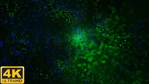 Green and Blue Particles (Ultra HD)