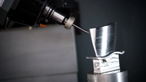 Metal Machine Cutting and Sculpting Shiny Metal Part