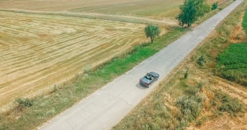 Friends Driving On Summer Road Trip