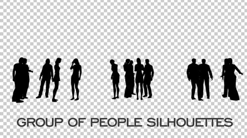 Animated Silhouettes of People Socializing in Groups