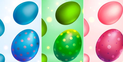 Animated Colorful Easter Eggs Falling Background Loop