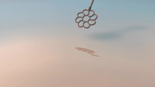 Door Key Шы Falling on the Floor and Breaks