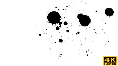 Ink Drops and Splatters on White Background