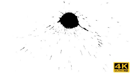 Dramatic Black Inkblot Splatter on White Background