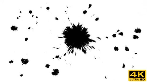 Macro Shot of a Black Ink Blot Spreading