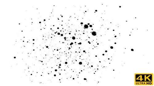 Abstract Ink Splatters on a White Background