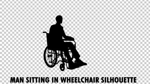 Animated Flat Design Wheelchair User Talking Silhouette